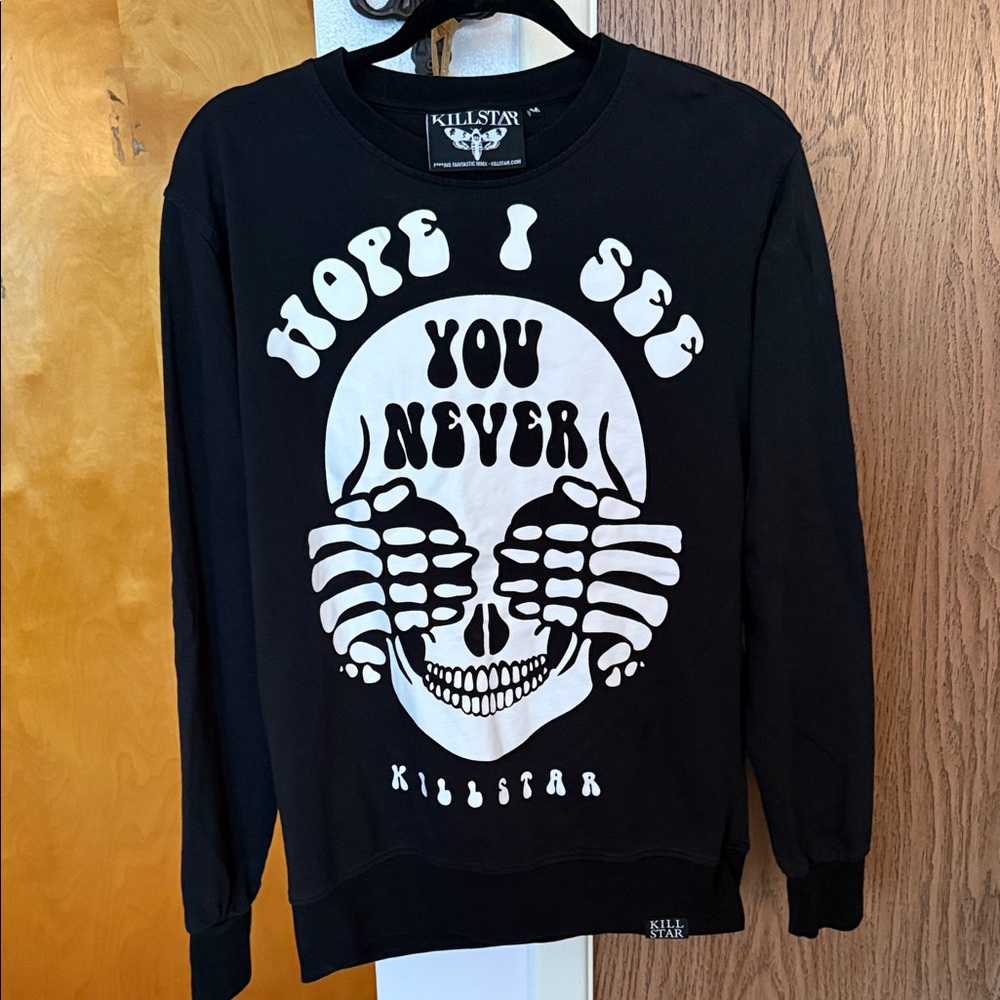 Killstar Black and White Skull Graphic Men's Sweater